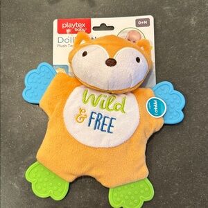 Playtex BABY Plush ANIMAL TEETHER Crinkle Sound TEETHING TOY - wild & free